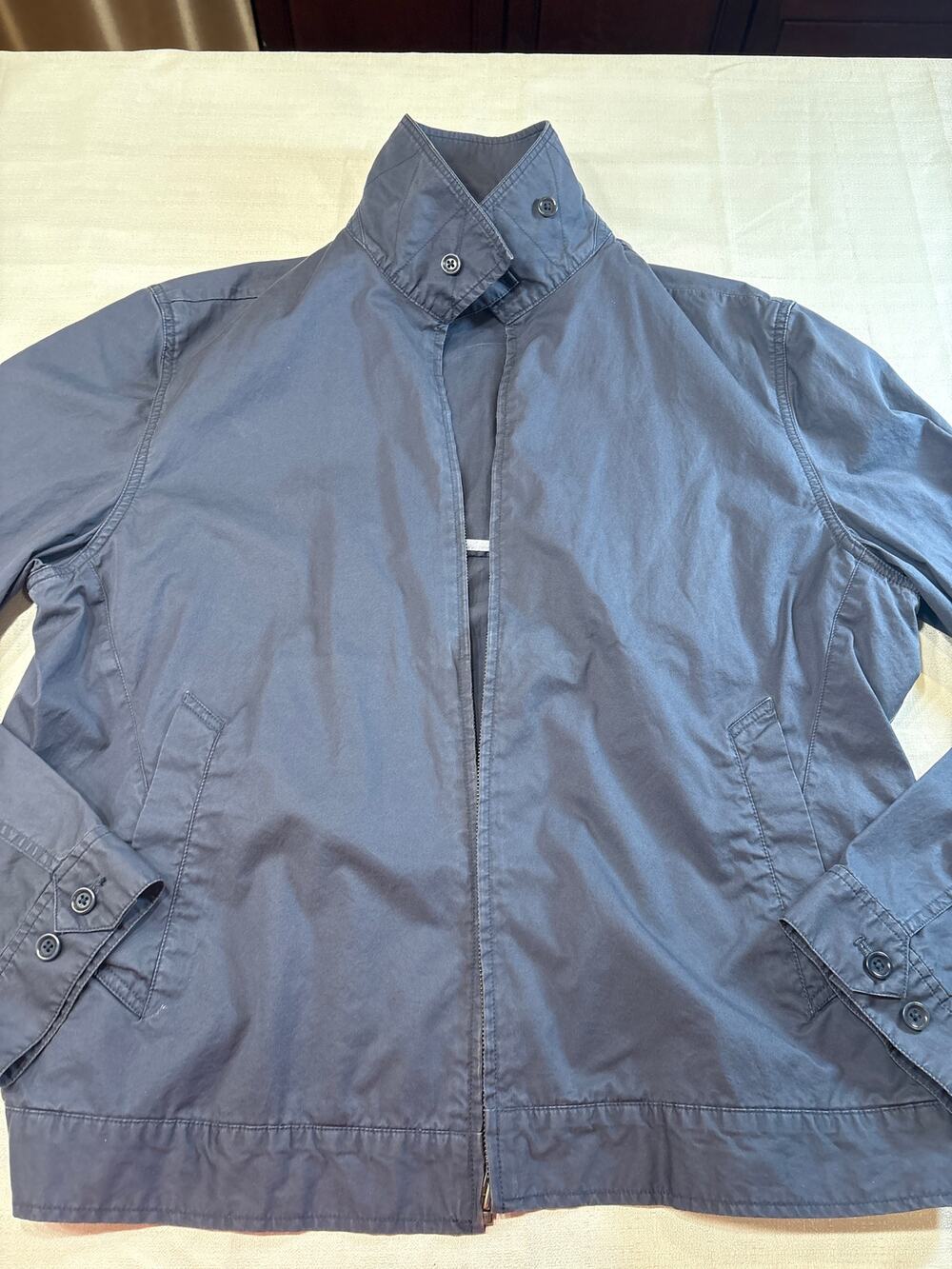 J. Crew Blue 100% Cotton Jacket w Zipper Size XL